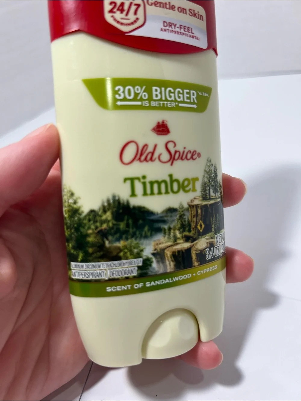 Old Spice Timber Men's Antiperspirant Deodorant Stick - Red & Cream